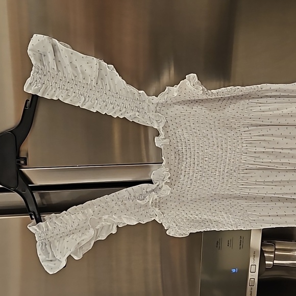 💕HILL HOUSE💕 The Ellie Nap Dress ~ White with Blue Swiss Dots Large - Picture 8 of 12